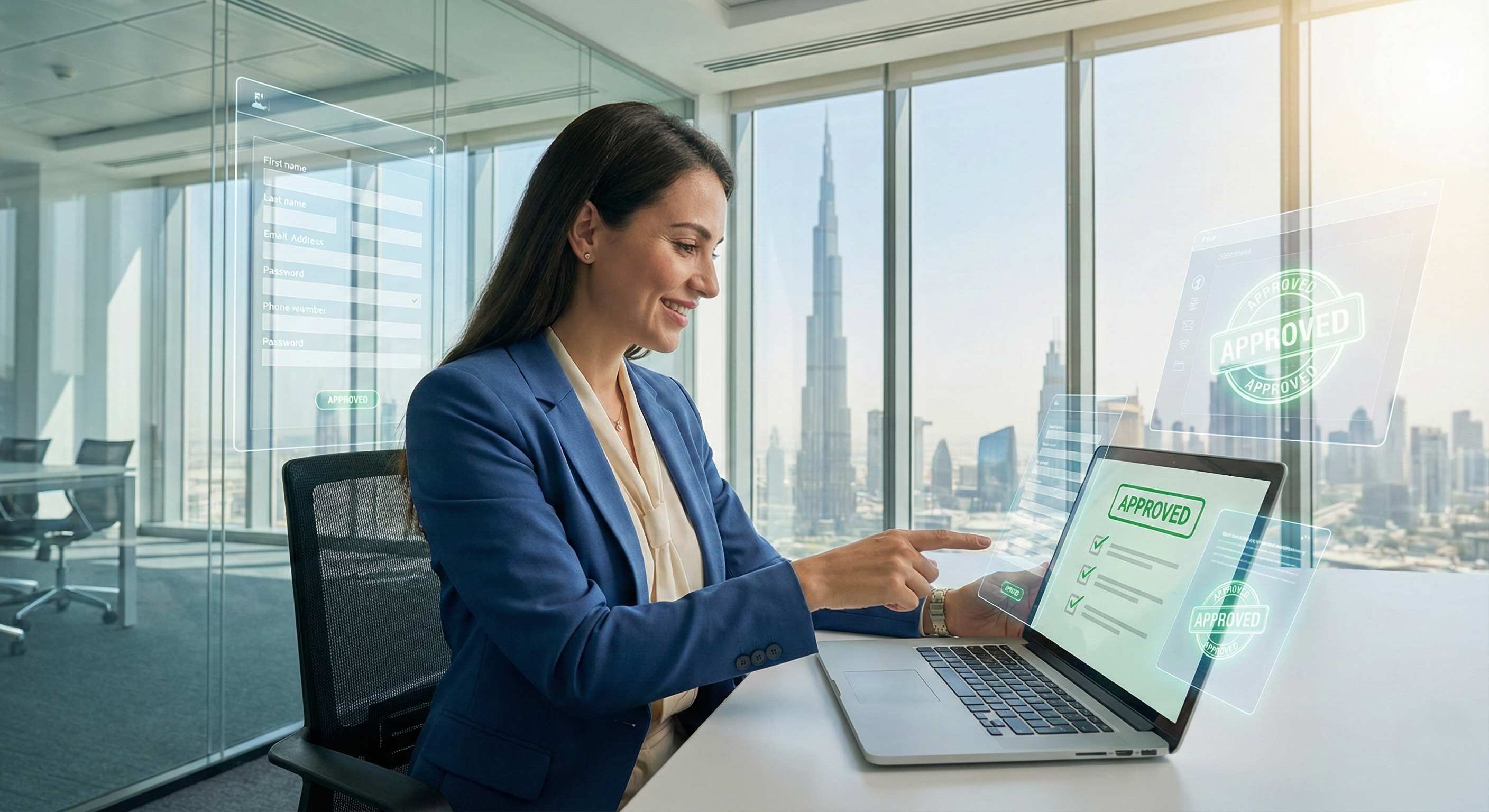 Successful GCC healthcare licensing coordinator achieving first-time approval on DataFlow verification application in Dubai office